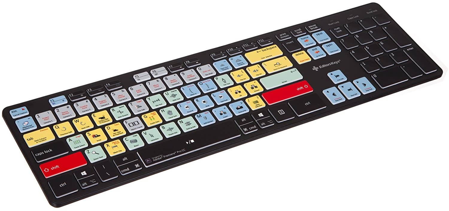 Adobe Premiere Keyboard - USB Shortcut Video Editing Keyboard for PC (Works on Mac Too)