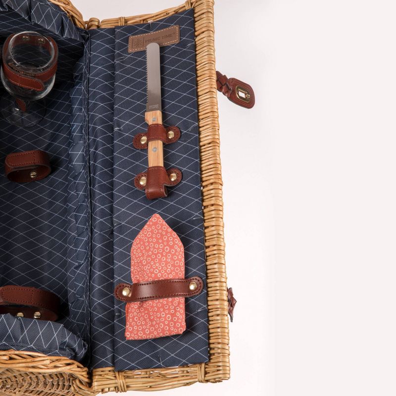 Picnic at Ascot Insulated Picnic Basket/Cooler Fully Equipped with Service for 2 - Trellis Green