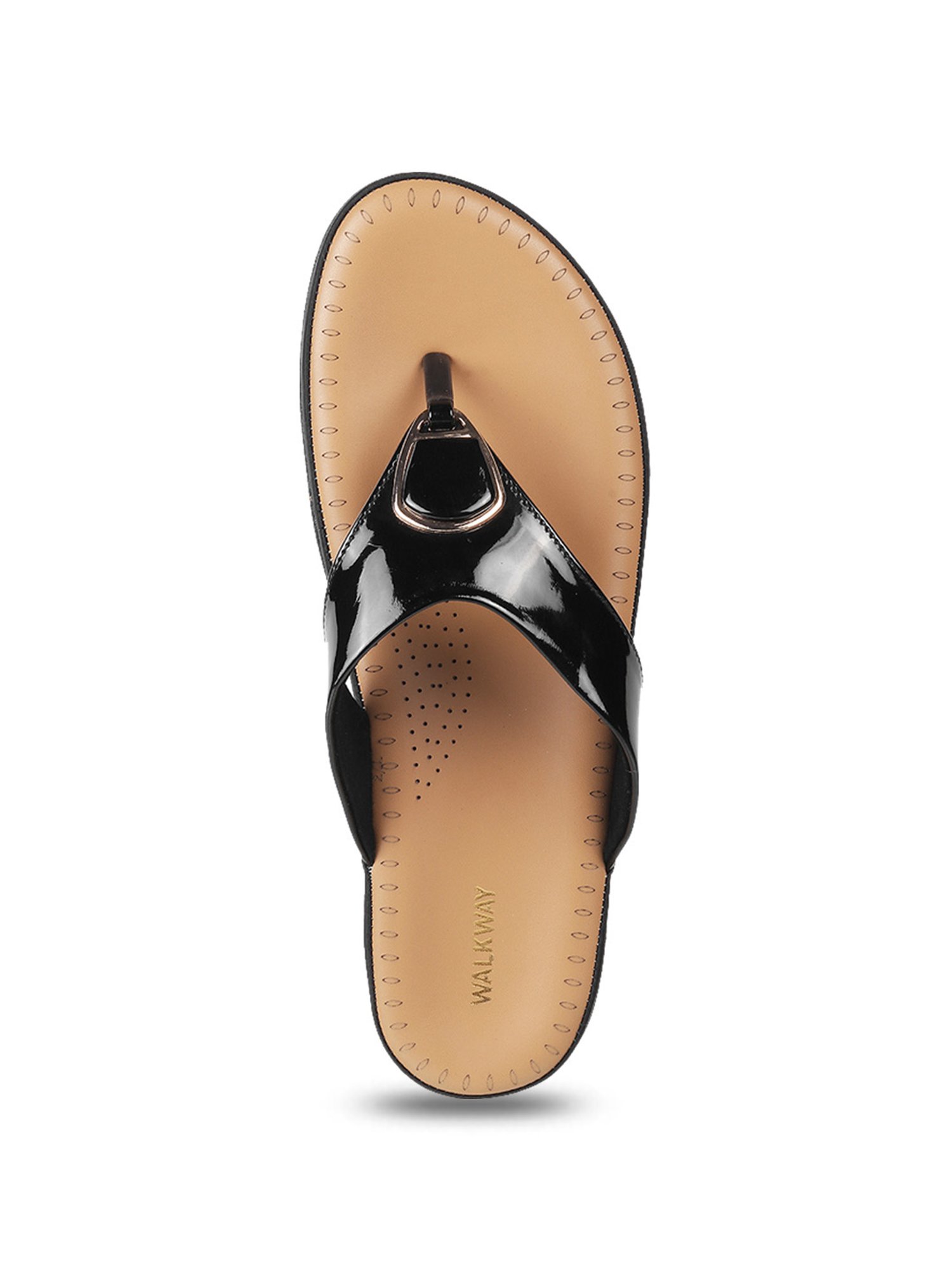 Walkway Women's Black Thong Sandals