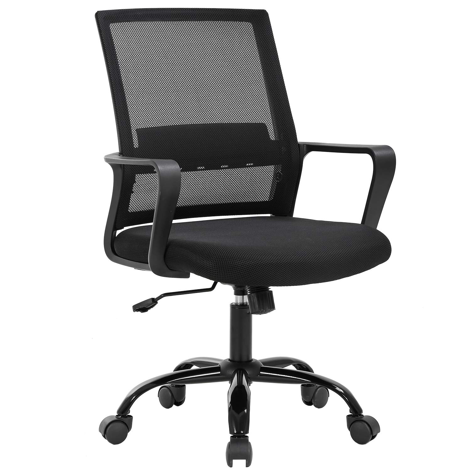 Home Office Chair Ergonomic Cheap Desk Chair Swivel Rolling Computer Chair Executive Lumbar Support Task Mesh Chair Adjustable Stool for Women&men, Black