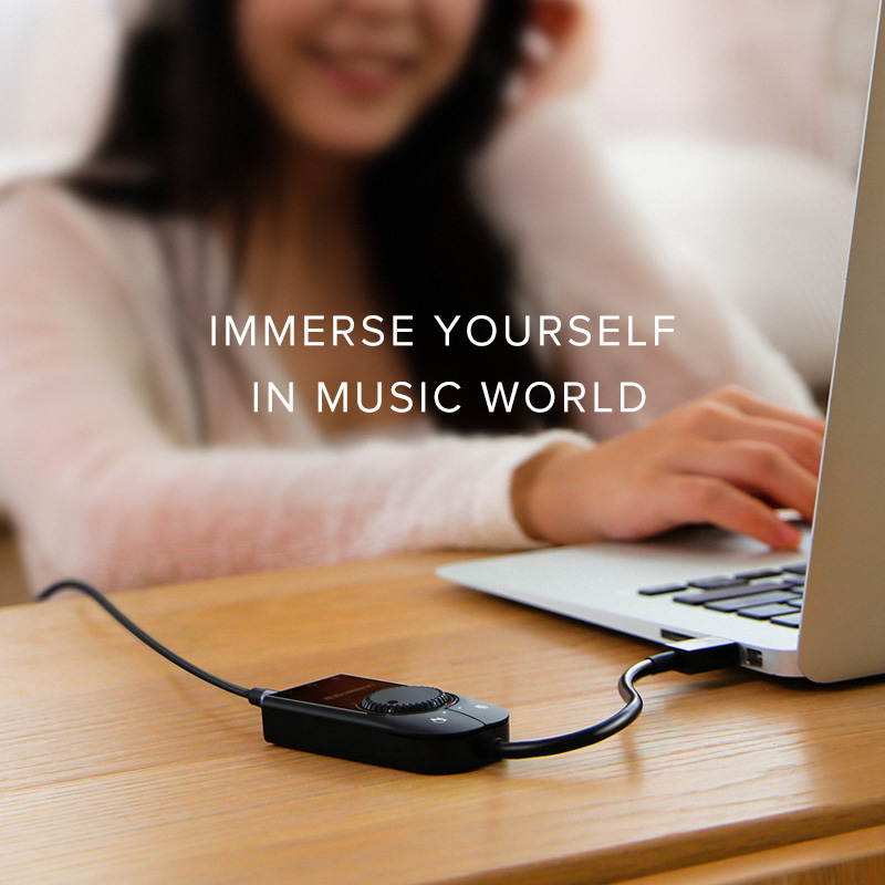 USB External Stereo Sound Adapter Sound Card for Laptop PS4 Headset