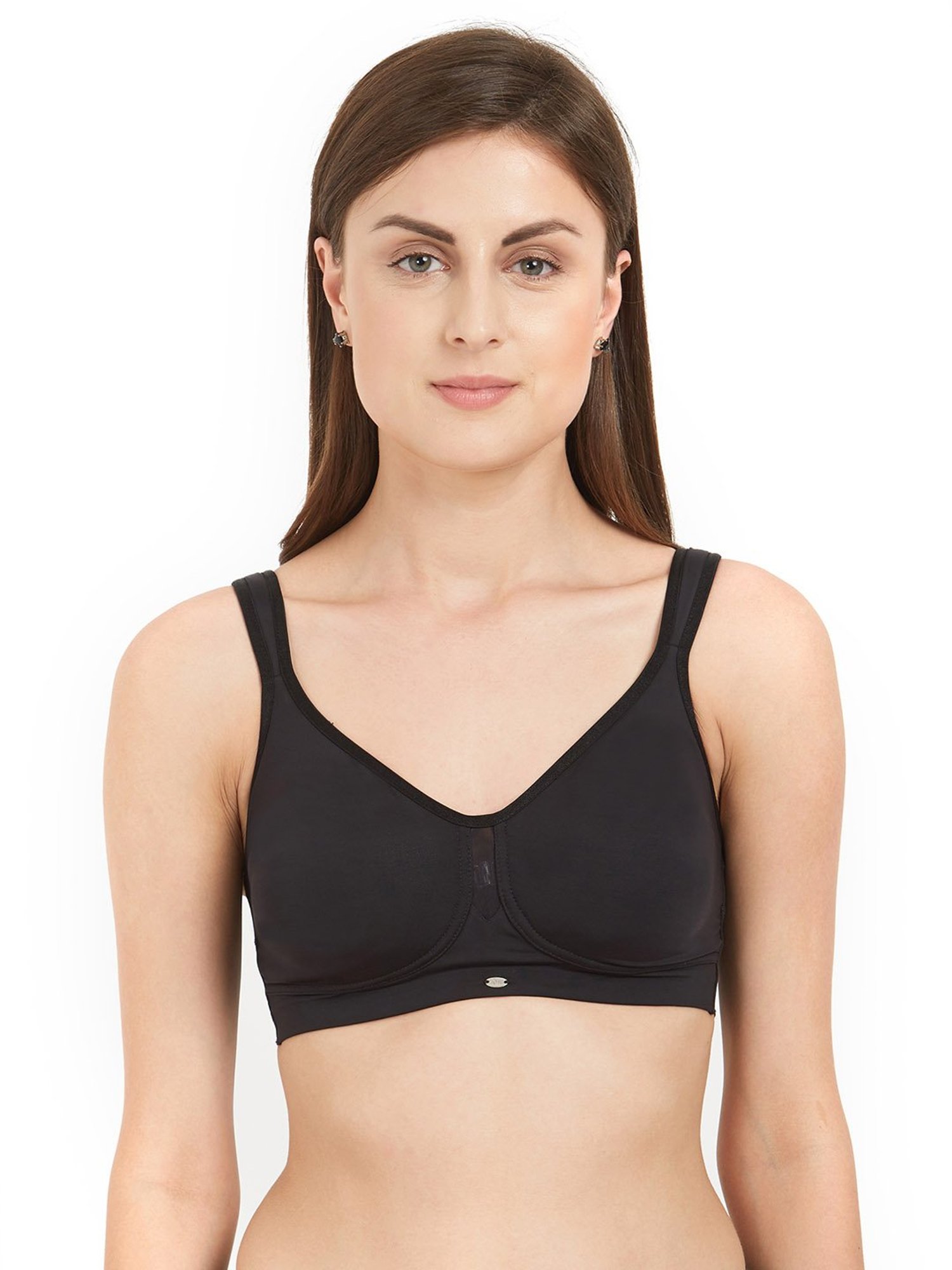 Soie Black Non Wired Padded Minimizer Bra