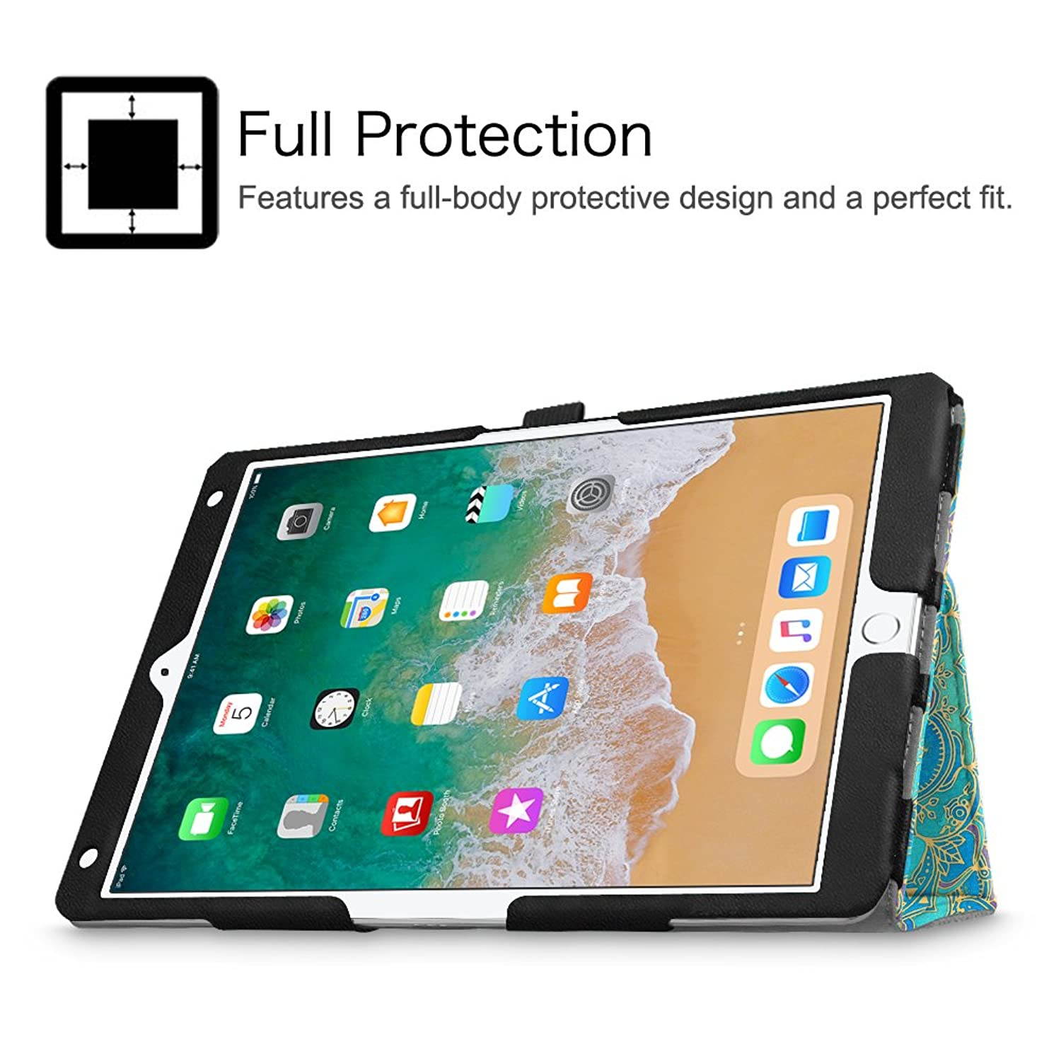 Fintie Folio Case for iPad Air (3rd Gen) 10.5" 2019 / iPad Pro 10.5" 2017 - [Corner Protection] Premium PU Leather Smart Folio Cover with Pencil Holder, Auto Sleep/Wake, Shades of Blue