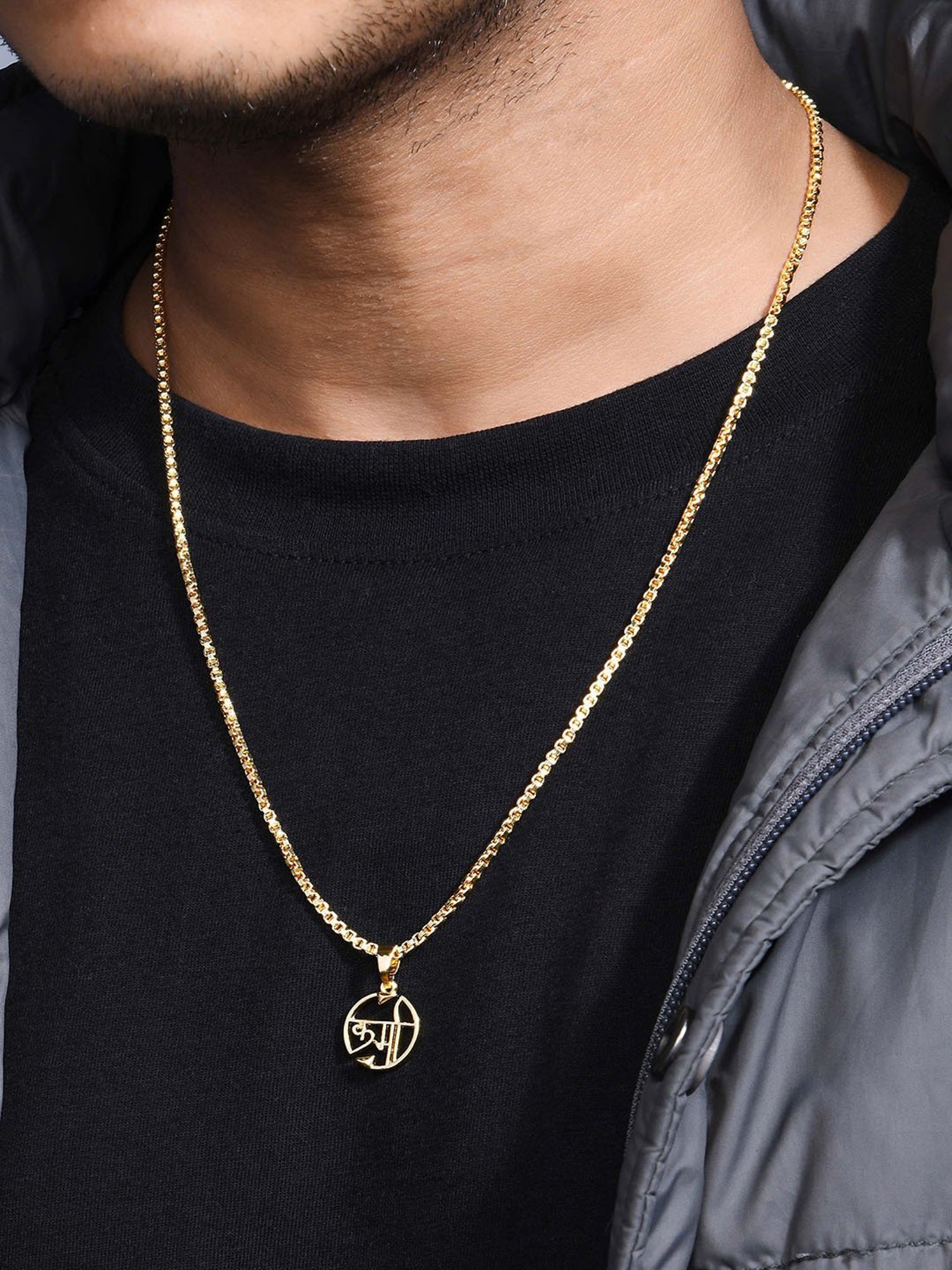 The Bro Code Gold-Plated Karma Pendant Necklace for Men