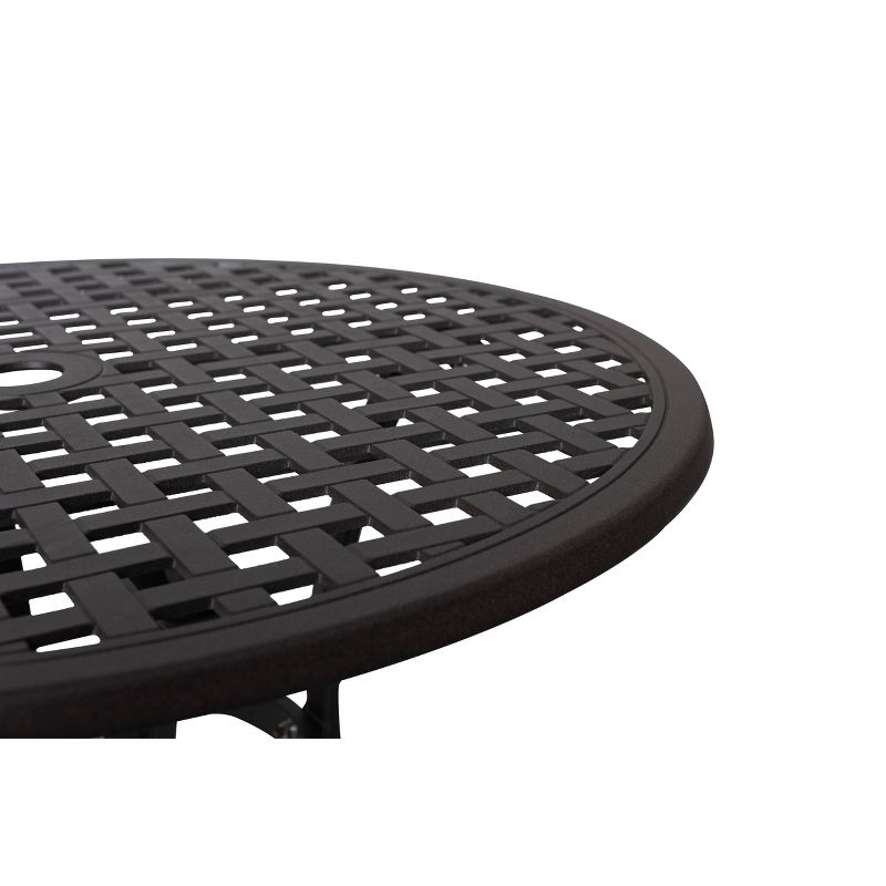 5pc Outdoor Cast Aluminum Bistro Set Black - Nuu Garden