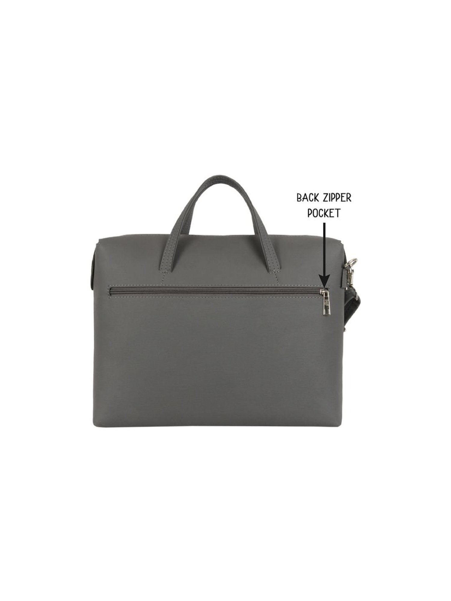 Baggit Grey Solid Large Laptop Messenger Bag