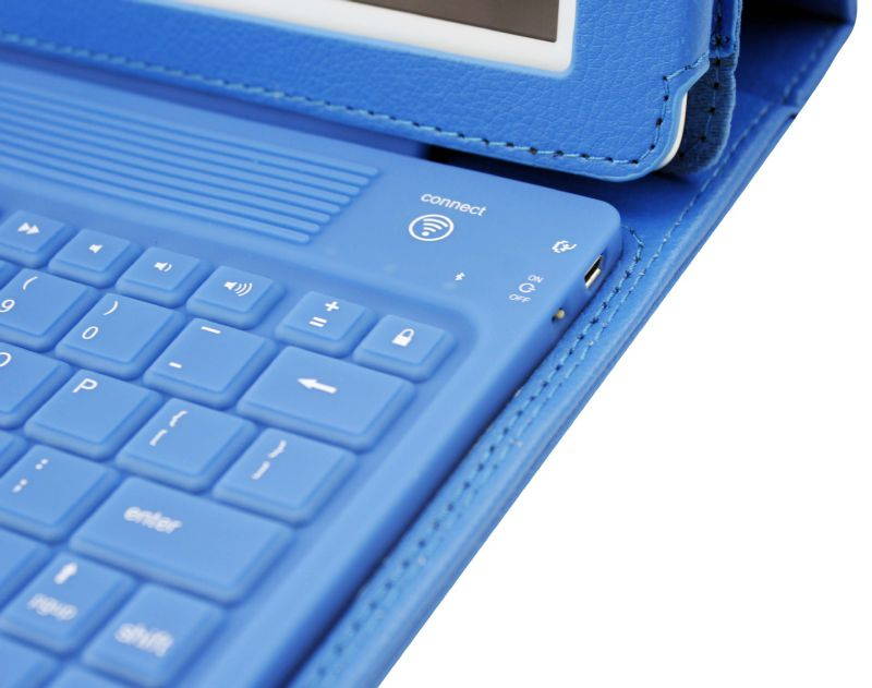 Silicone Bluetooth Keyboard Case For Apple iPad Air 2 / 1 Tablet, Slim PU Leather Folio Stand Case Cover + Soft QWERTY Keyboard