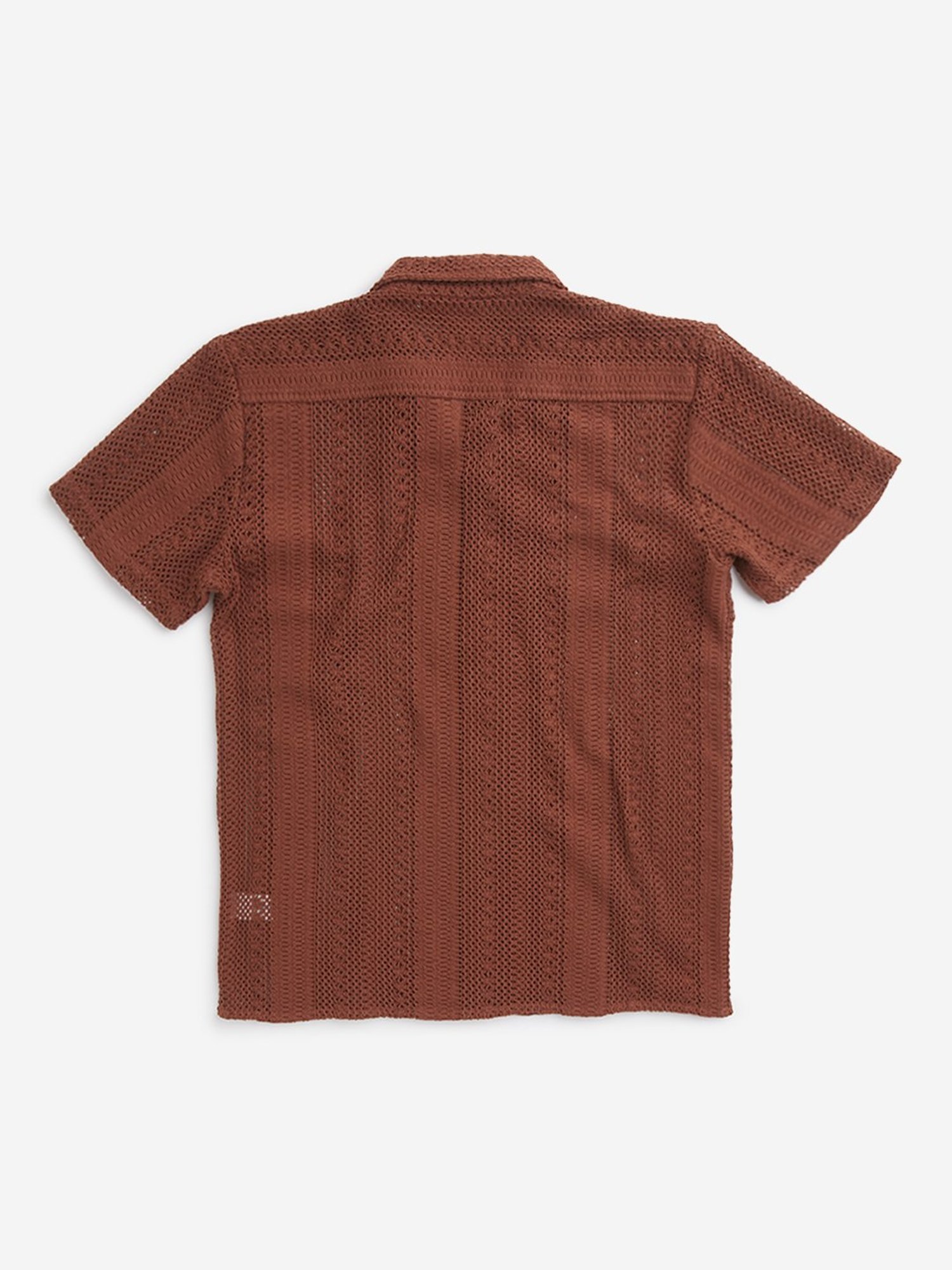 Y&F Kids by Westside Brown Knit-Textured Shirt