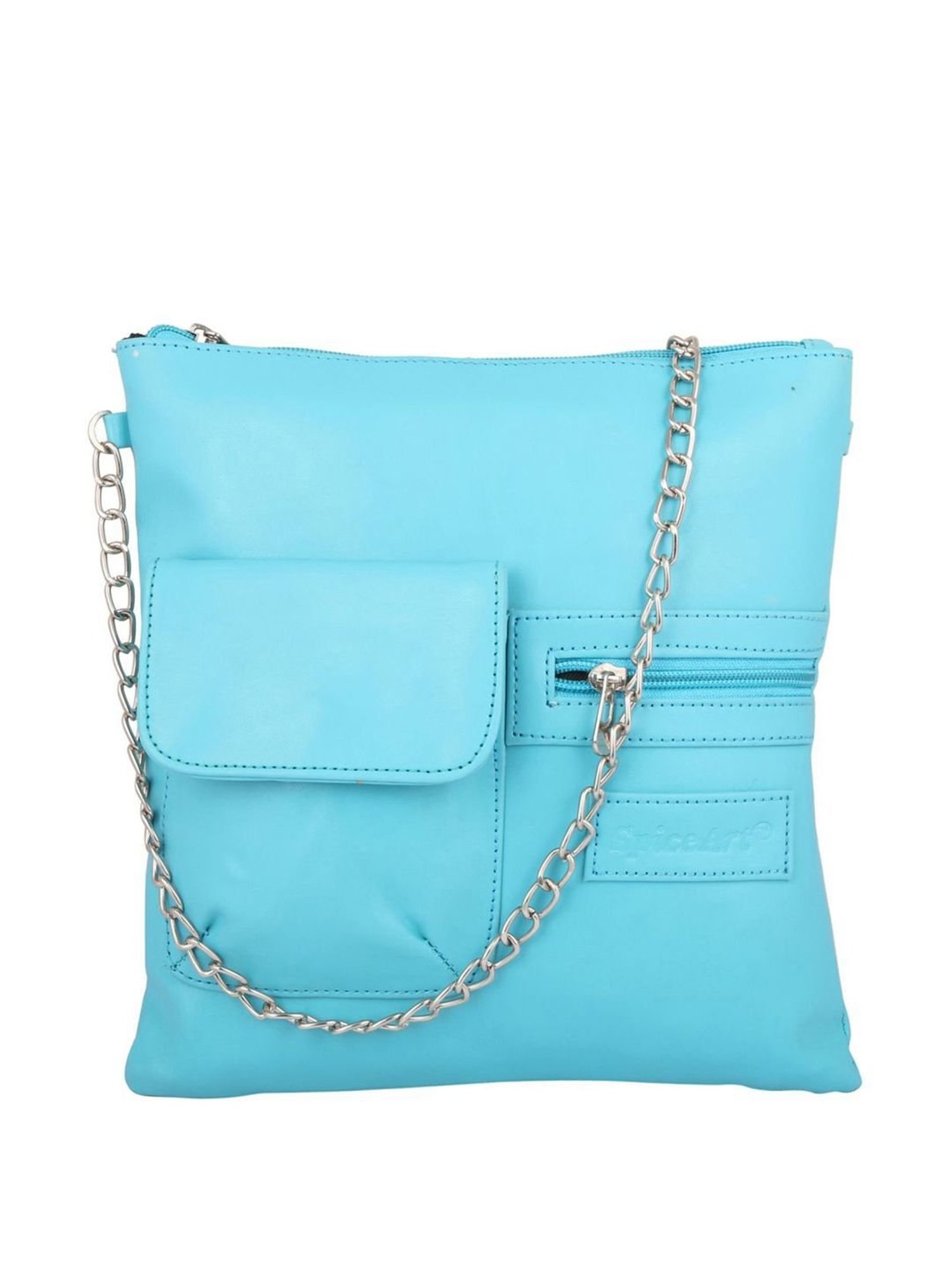 Spice Art Blue Solid Medium Sling Handbag