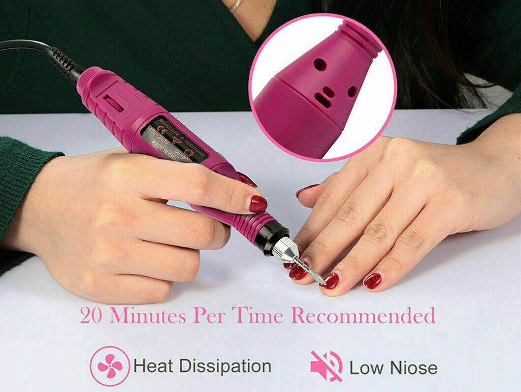 Electric Nail File Art Drill File Acrylic Manicure Pedicure Portable Machine Kit