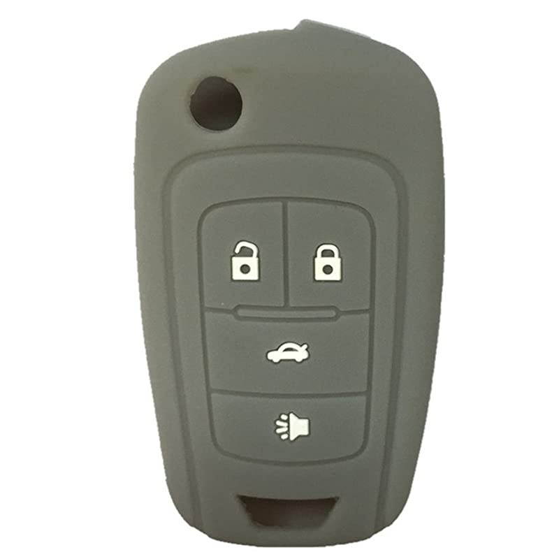 Gray 4 Buttons Key Cover for Flip Folding Key Case Cover Silicone cover for 2010 2011 2012 2013 2014 Camaro