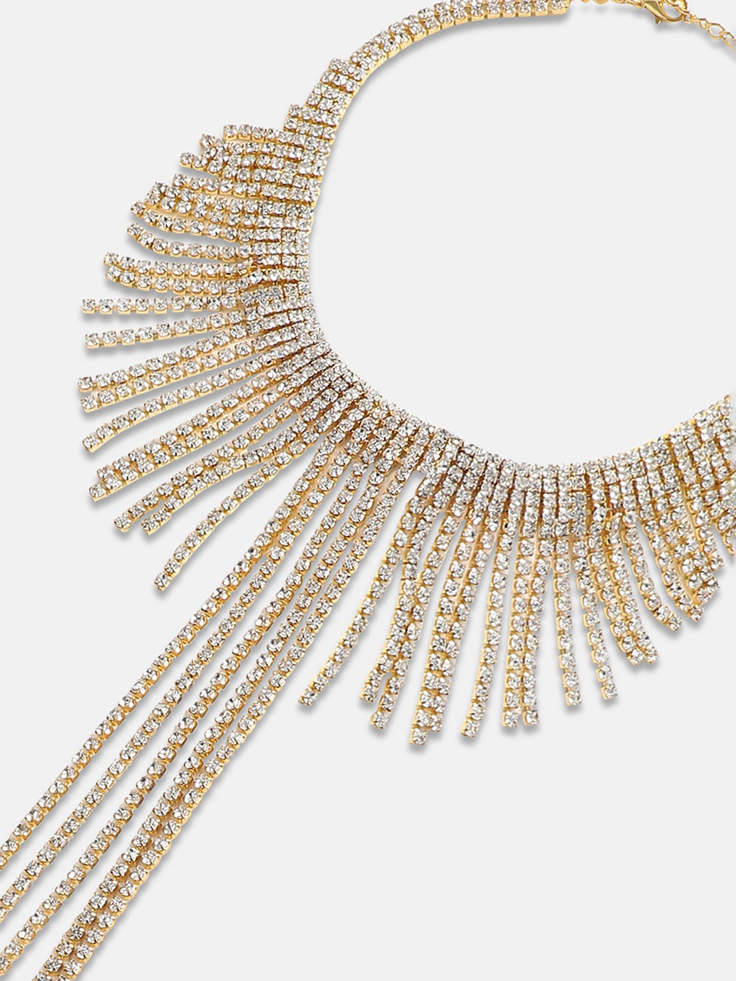 SOHI Fringe Bling Statement Necklace For Women