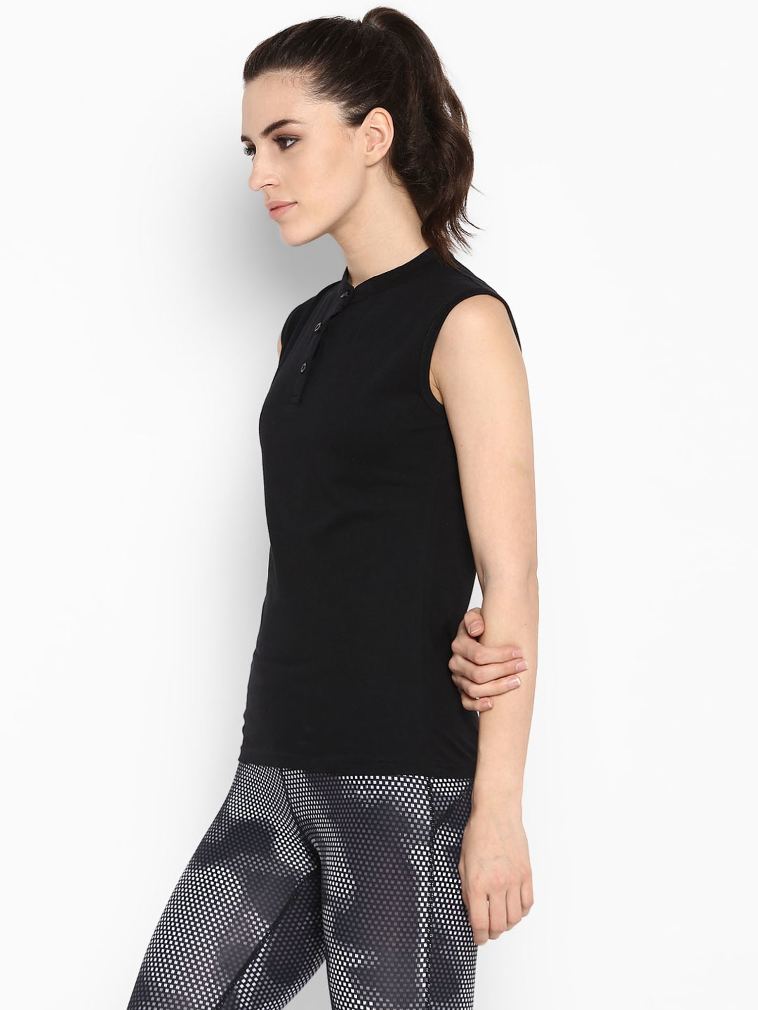 Appulse Black Cotton Slim Fit T-Shirt