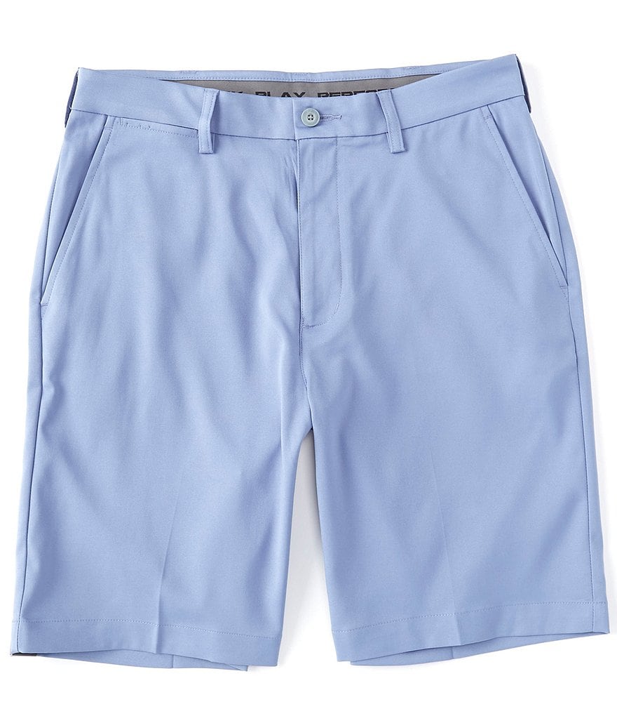 Roundtree & Yorke Big and Tall Performance 9#double; and 11#double; Inseam Flat Front Herringbone Print Shorts