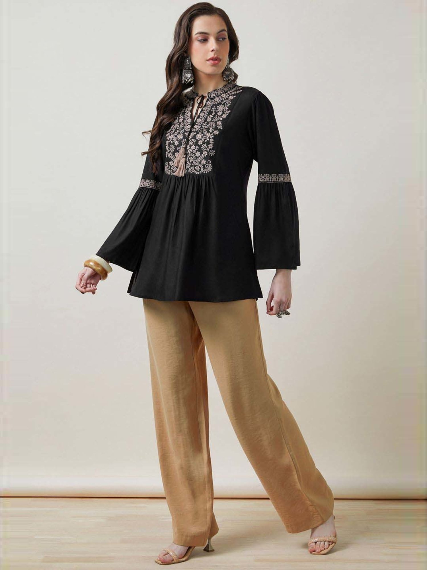 Soch Black Embroidered Tunic