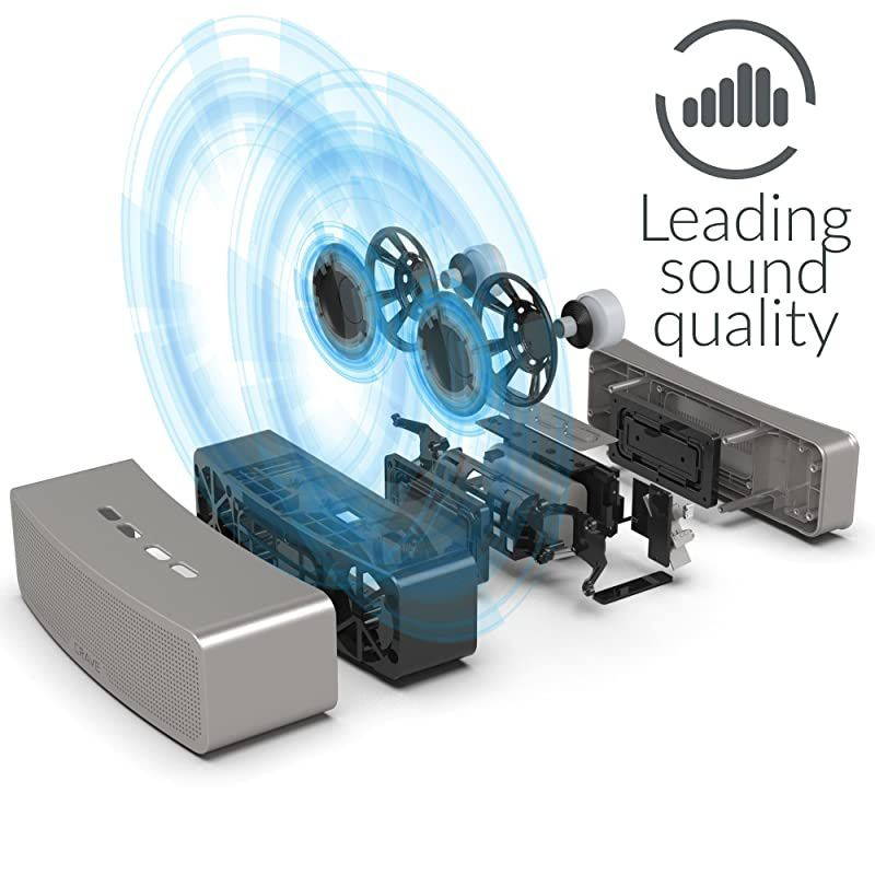 Curve Portable Bluetooth Wireless Intelligent Speaker with Enhanced Bass Builtin Microphone and Speakerphone