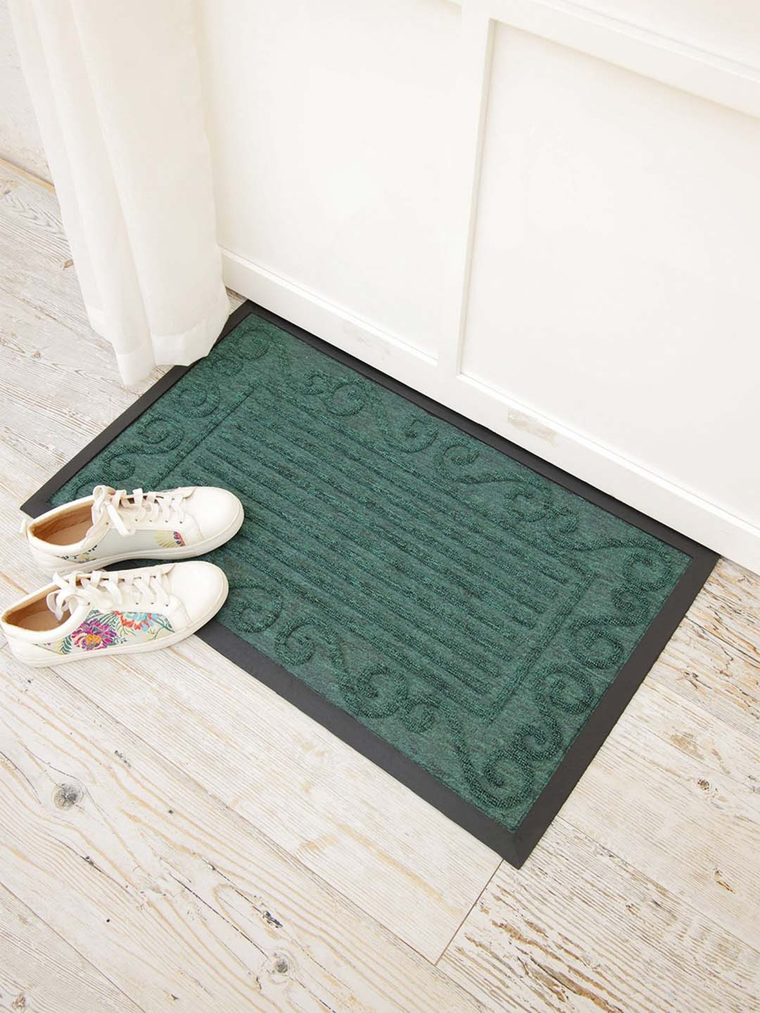 Ariana Green Microfibre Single Happy Feet Outdoor Door Mat - Set of 1
