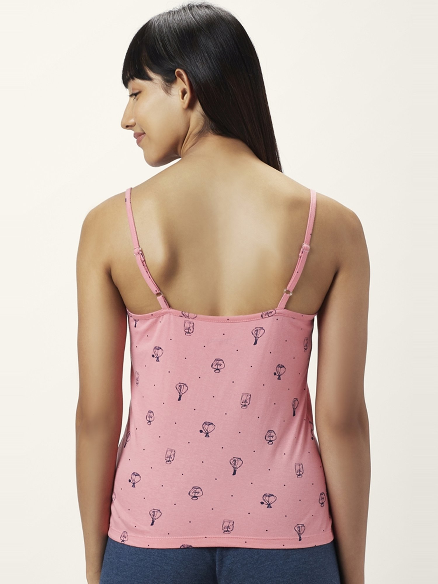 Dreamz by Pantaloons Pink & Purple Cotton Printed Camisoles - Pack Of 2