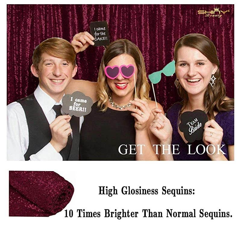Sequin Backdrop 8FTx10FT Burgundy Glitter Backdrop Curtains Wine Bridal Shower Photo Booth Backdrop Set 190221S 8FTx10FT Wine