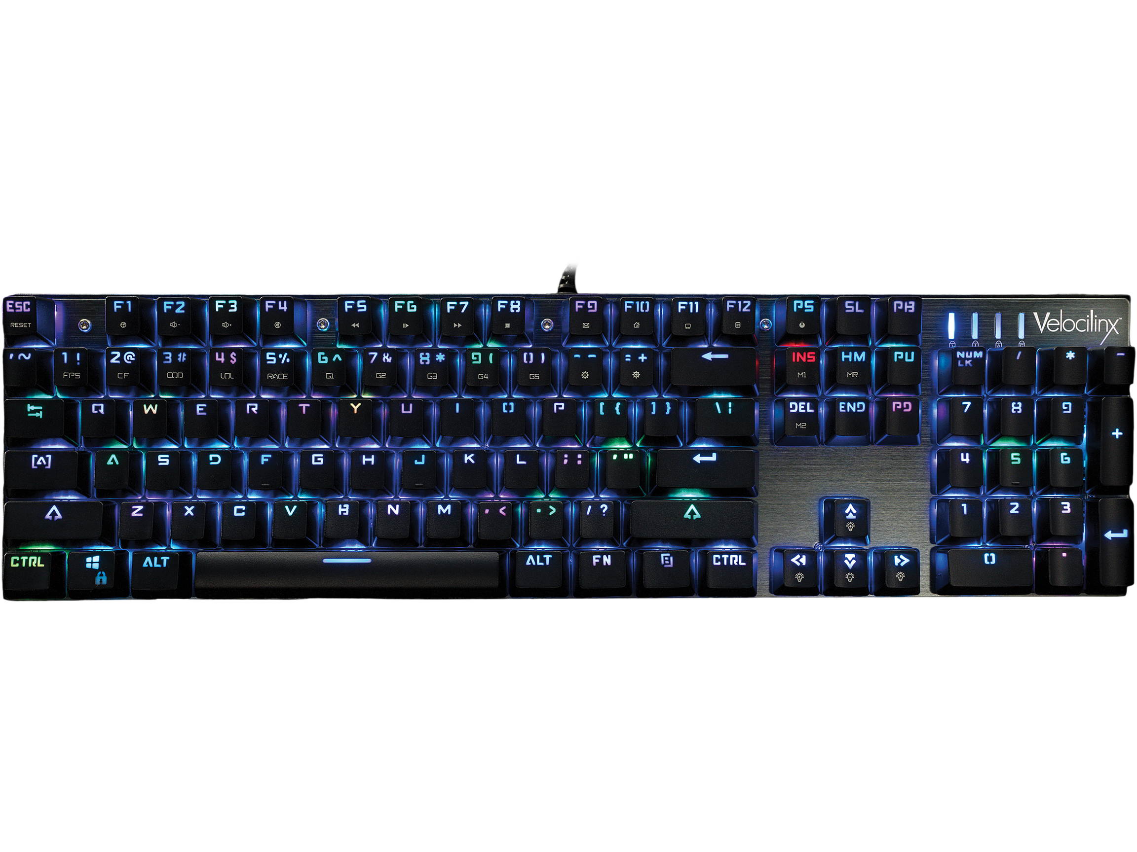 Velocilinx VXGM-KB104P-OBL-BK Brennus Gaming Keyboard