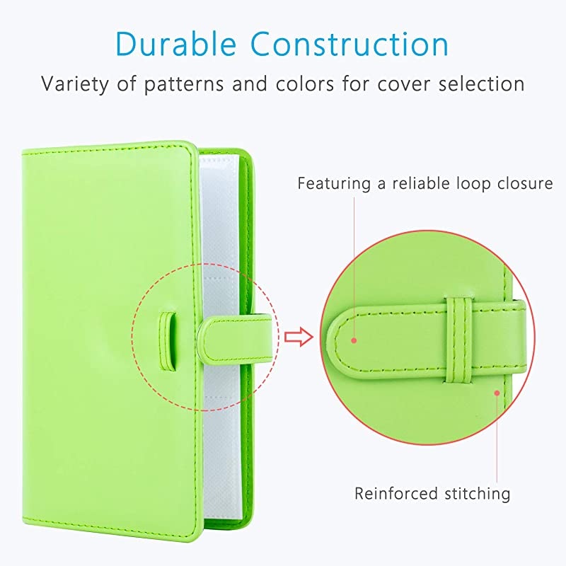 96 Pockets Mini Photo Album for Fujifilm Instax Mini Camera Polaroid Snap Z2300 SocialMatic Instant Cameras Zip Instant Printer Lime Green