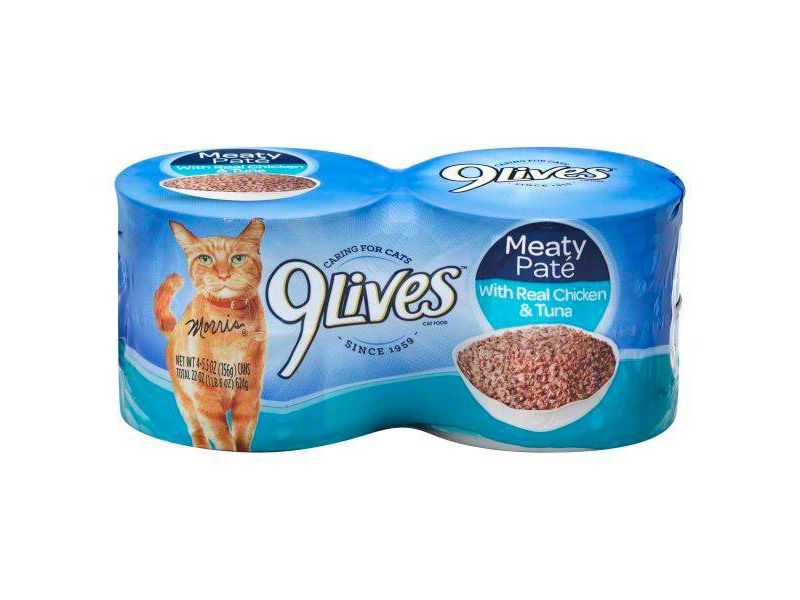 9Lives Meaty Paté with Real Chicken & Tuna Wet Cat Food - 5.5oz/4ct Pack
