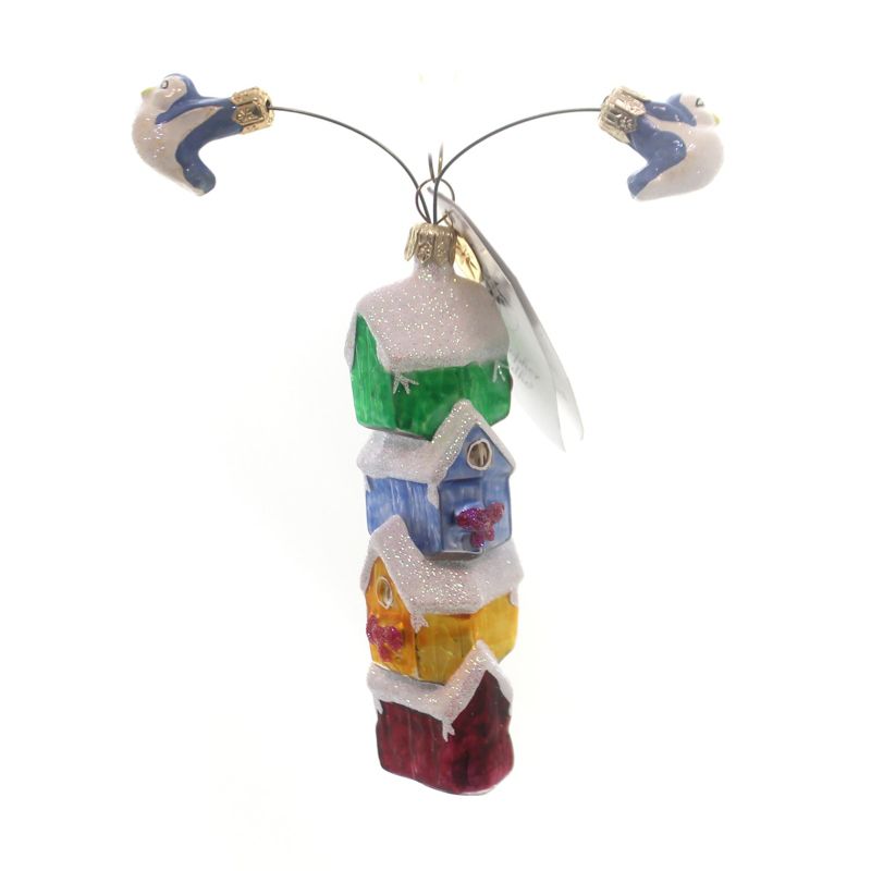 Christopher Radko Tweets Mobile Ornament Birdhouse Bluebird  -  Tree Ornaments