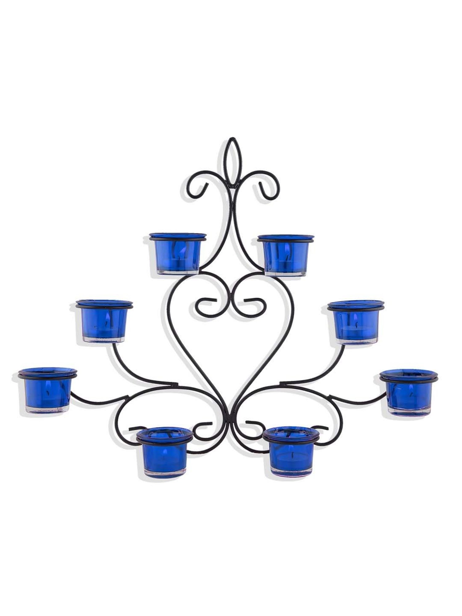 Homesake 'Halloween' Black & Blue Metal 8-in-1 Wall Candle Holder With Tea Light Candle