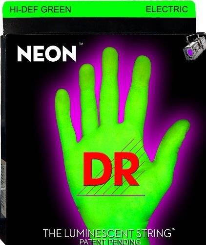 DR Strings NEON Hi-Def Green SuperStrings Light Top Heavy Bottom Electric Guitar Strings