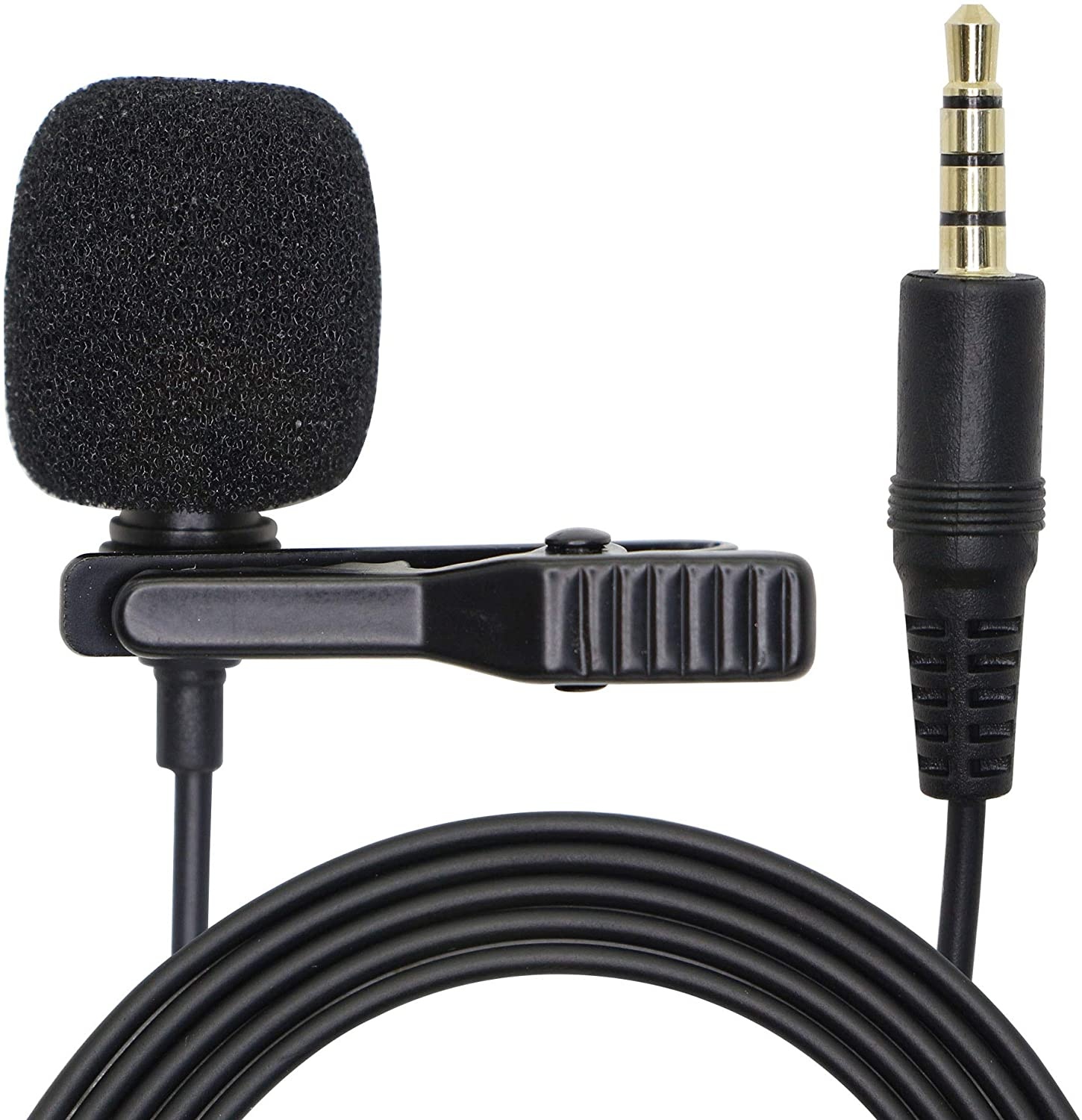 Lavalier Microphone,Clip on Microphone, Professional Grade Omnidirectional Lapel Mini Mic Compatible with PC/MacBook Smartphones for Recording YouTube, Video Conference, Podcast-5FT