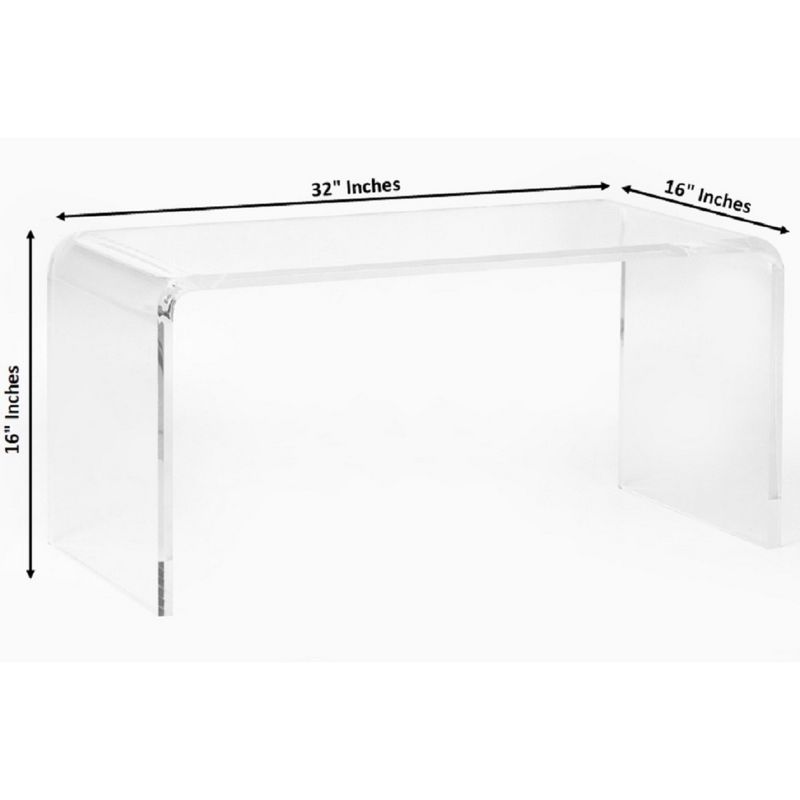 Bold Tones Rectangular Acrylic Waterfall Modern Coffee Table