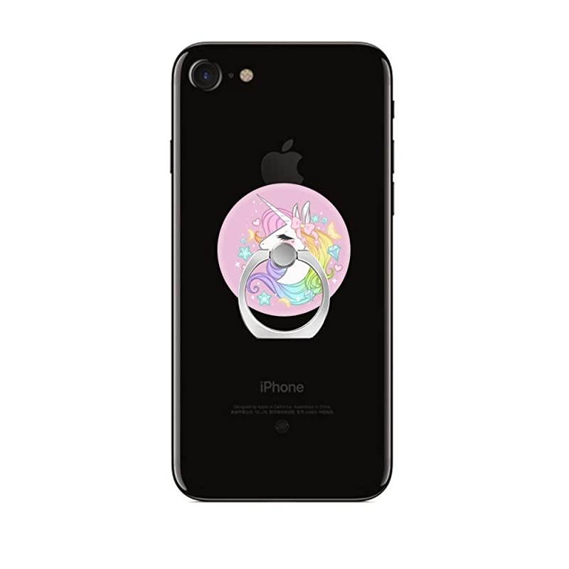 Phone Ring Holder Finger Kickstand,360 Degree Rotation Stand Grip with Car Mount Compatible with All Smartphone - Geometric Gold Pink Marble White