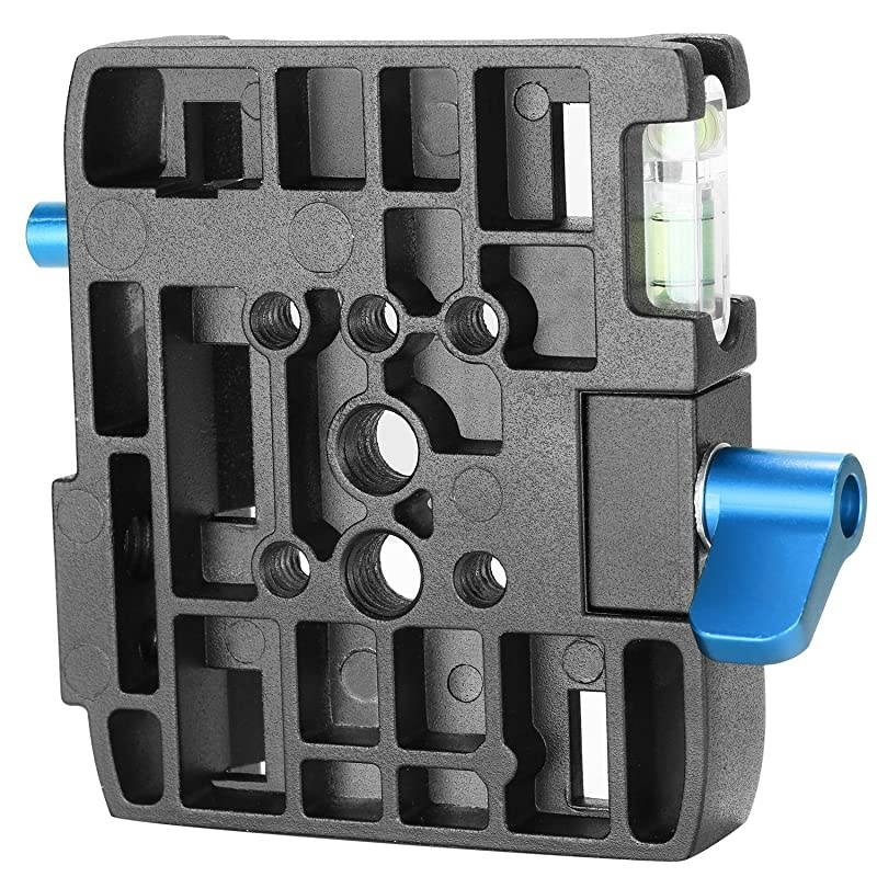 Aluminum Alloy Quick Shoe Plate Adapter with 1/4 3/8 inches Screw for DSLR Camera Camcorder Tripod Monopod, Compatible with Manfrotto 501HDV 503HDV 701HDV 577/519/561/Q5