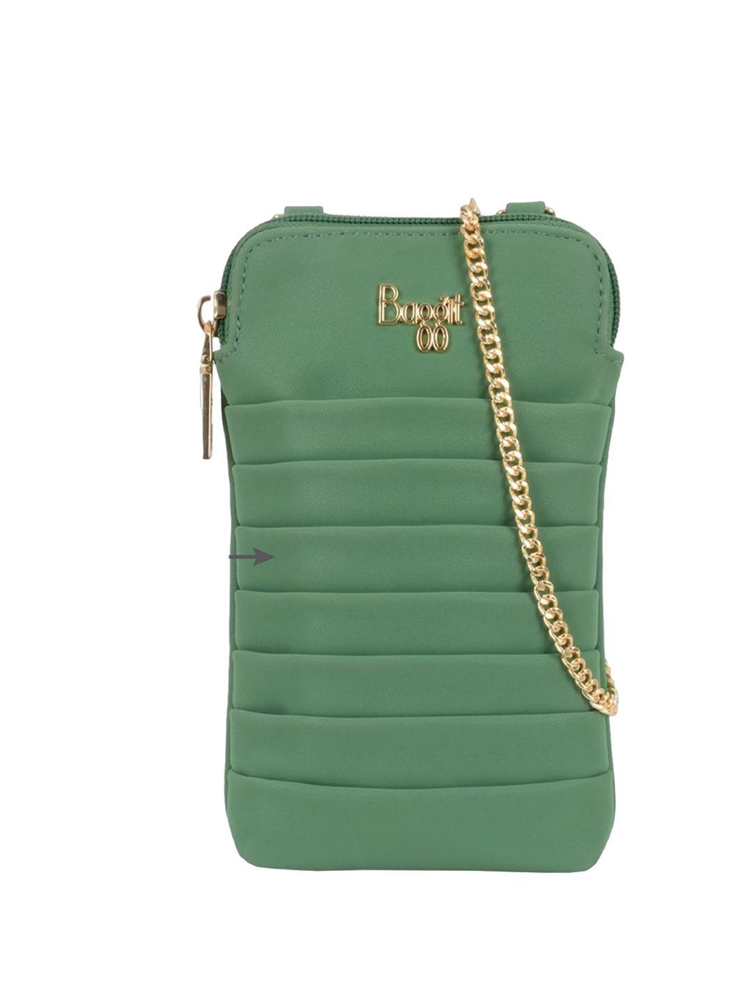 Baggit Camily Green PU Solid Mobile Pouch