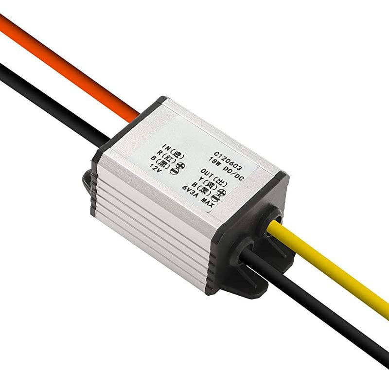 12V to 6V Car Power Voltage Converter DC 9V22V 12V to DC 6V Buck Voltage 3A 18W Waterproof DC Step Down Volt Module Power Supply Board Compatible with Car Vehicle Automotive LED Display Radio