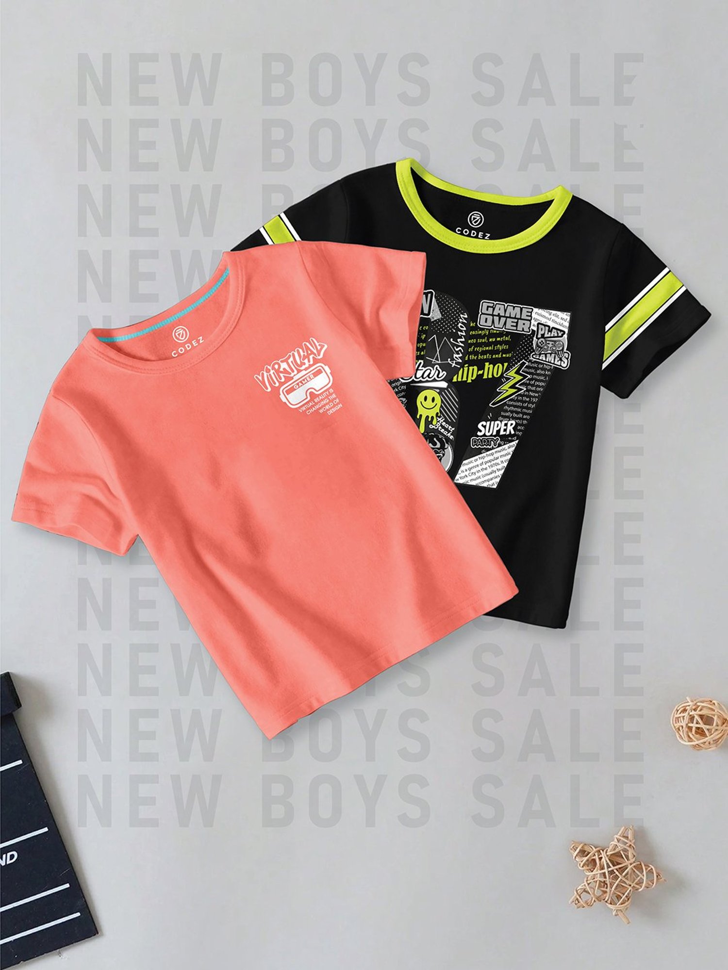 Codez Kids Multicolor Printed T-Shirt (Pack Of 2)