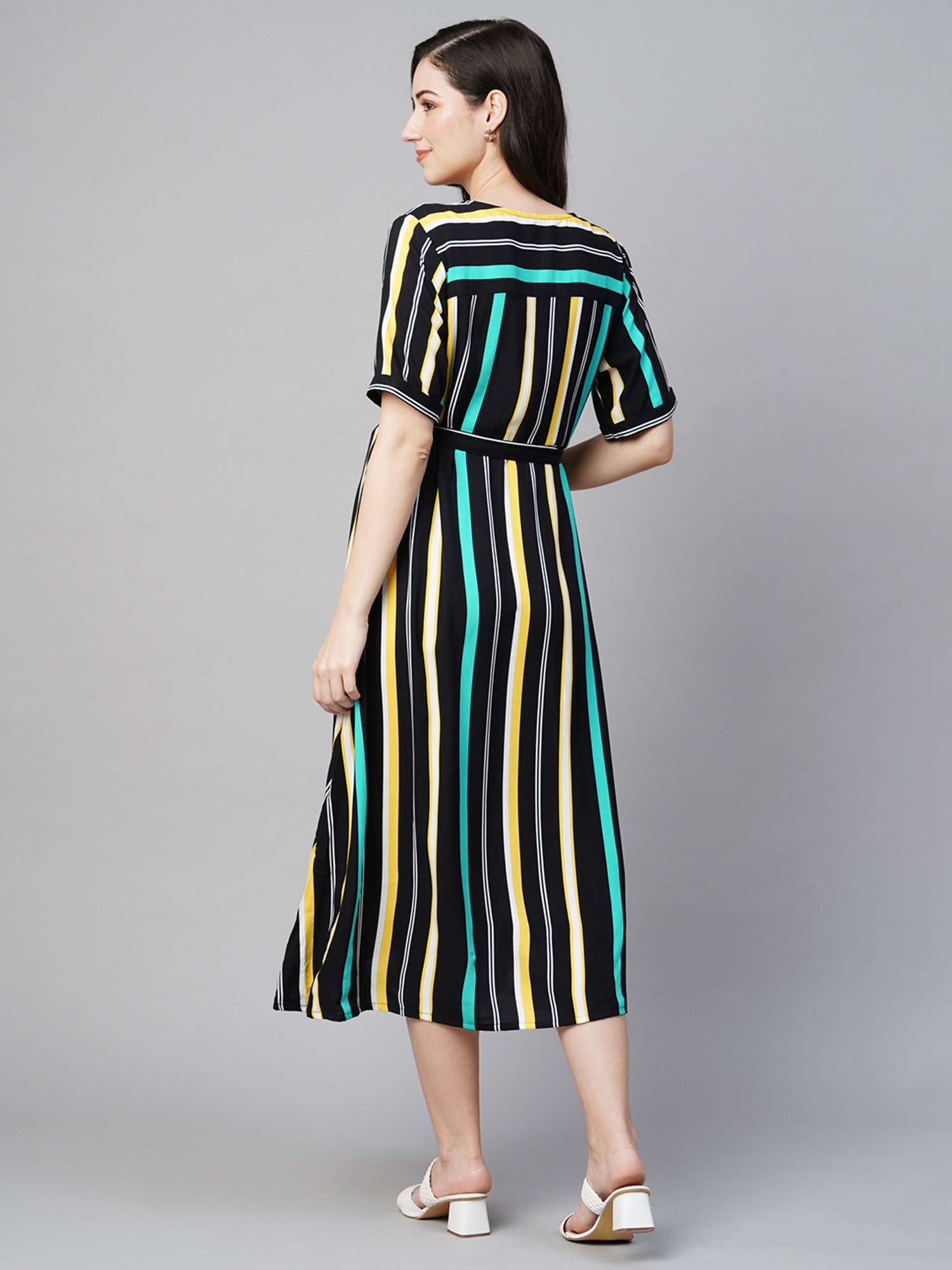 MomToBe Black Printed Maternity Dress