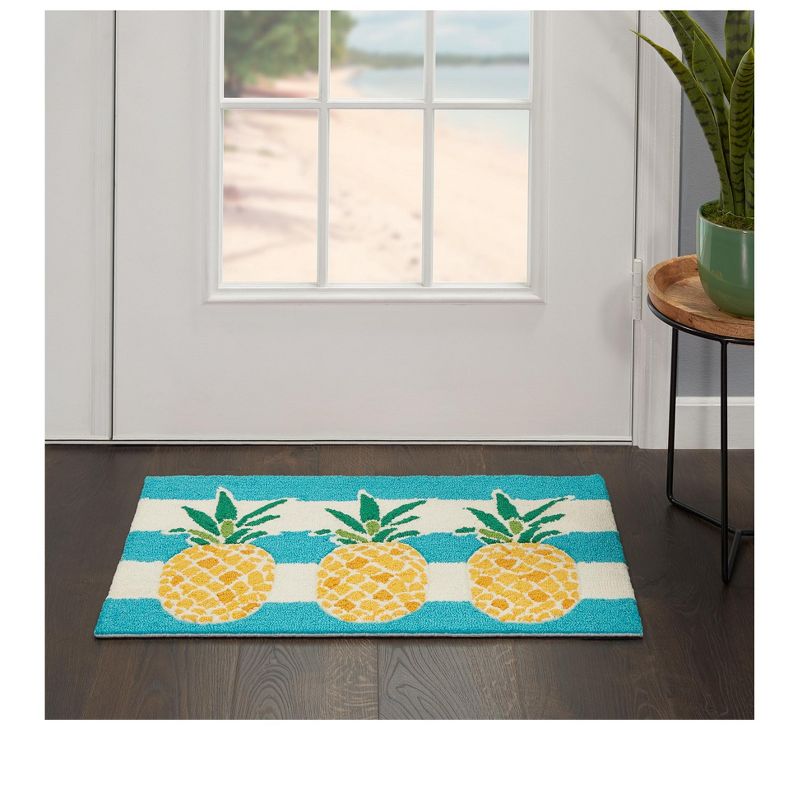 Nourison Home Trends 3661D Pineapple Indoor Mat - Multicolor 1'6"X2'6"