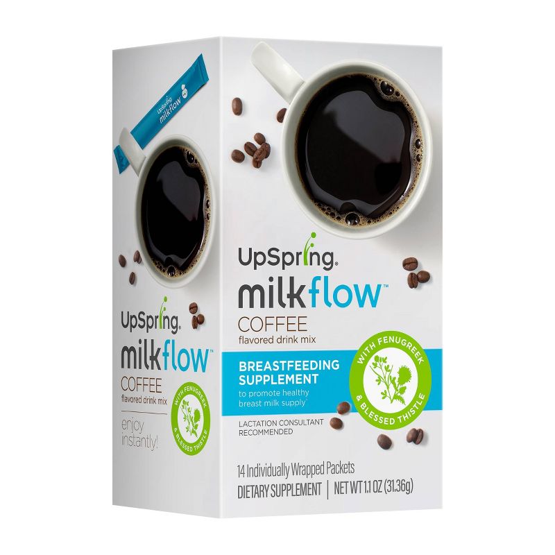 UpSpring Milkflow Fenugreek and Blessed Thistle Lactation Supplement Coffee Drink Mix - 14ct