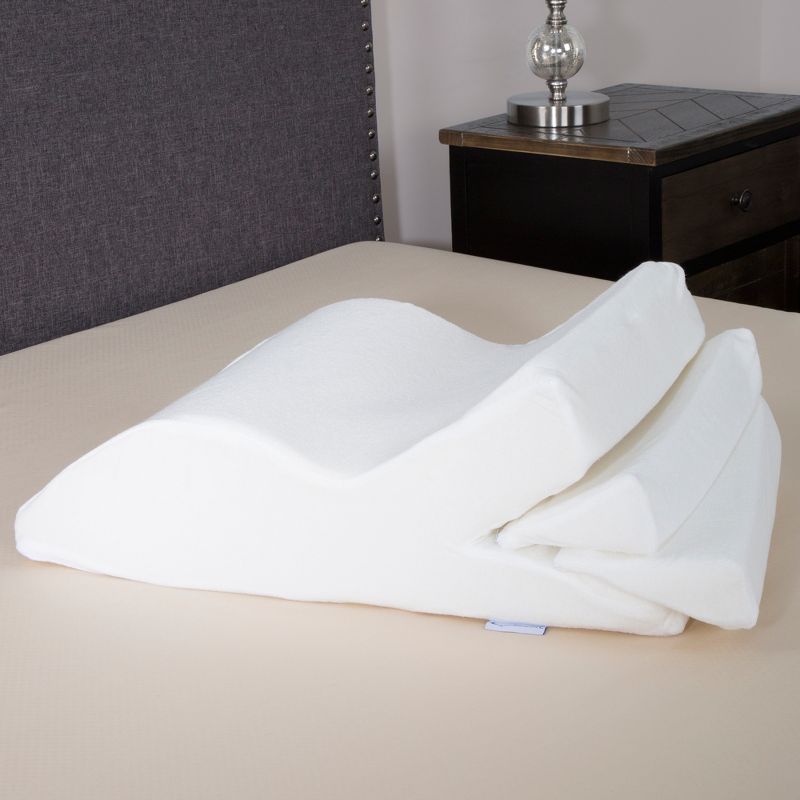 Adjustable Leg Wedge Support Cushion With White Cover - Bluestone