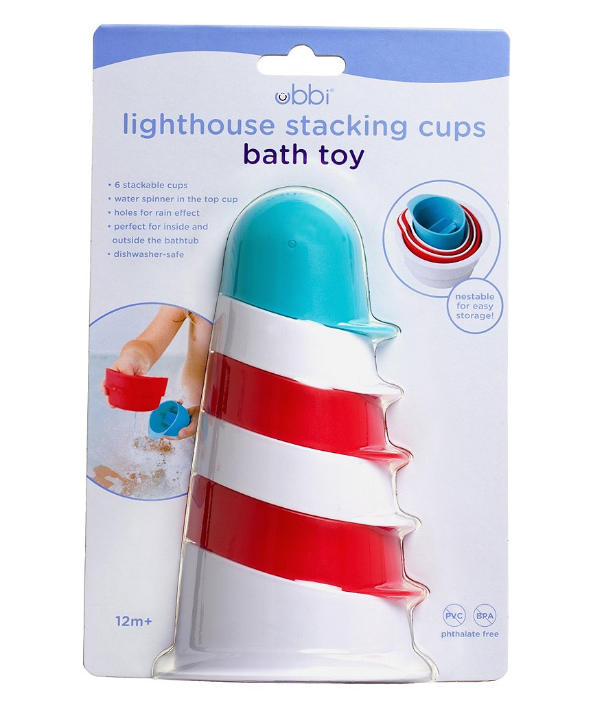 Ubbi Lighthouse Stacking Cups Bath Toy