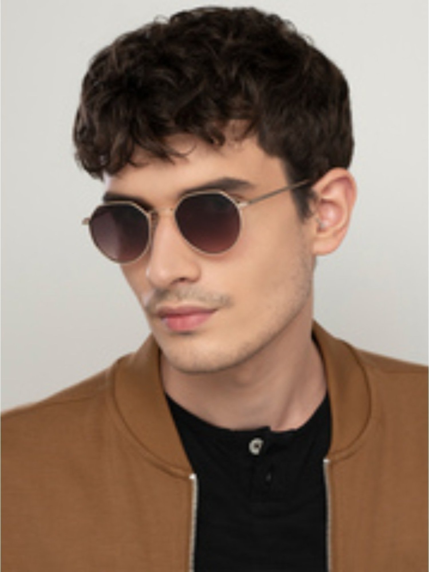 Vincent Chase by Lenskart VC S13984 Brown Round Sunglasses