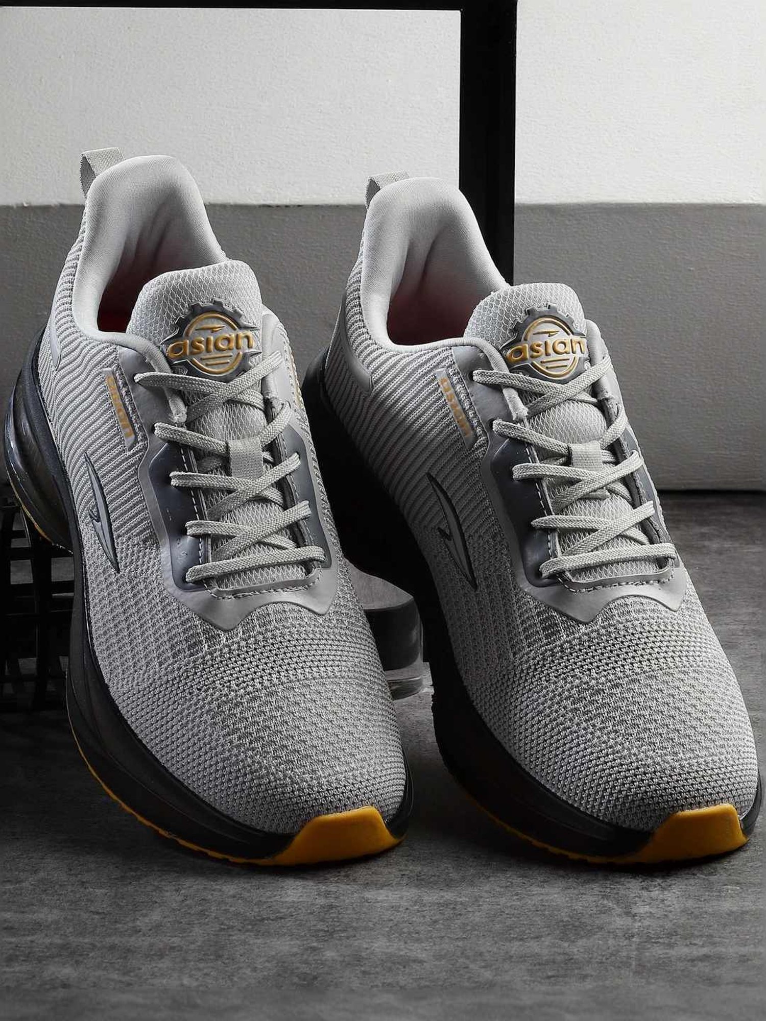 Asian Men's Grey Running Shoes