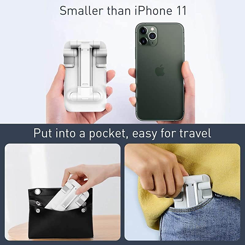 Phone Stand for Desk  Height Angle Adjustable Cell Phone Holder Portable Mount for iPhone iPad Samsung All Mobile Phones eReaders Most Tablets White