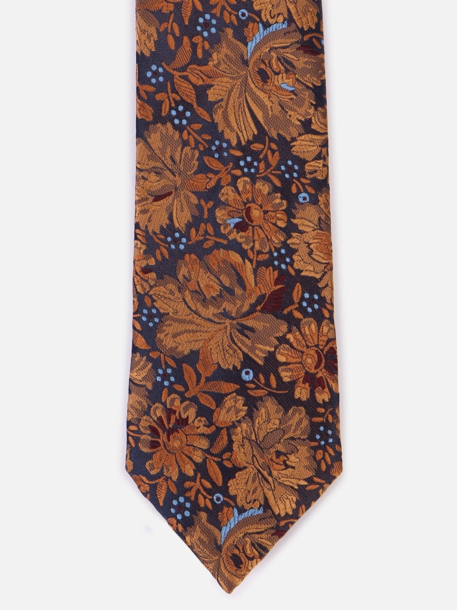 Louis Philippe Orange Printed Tie