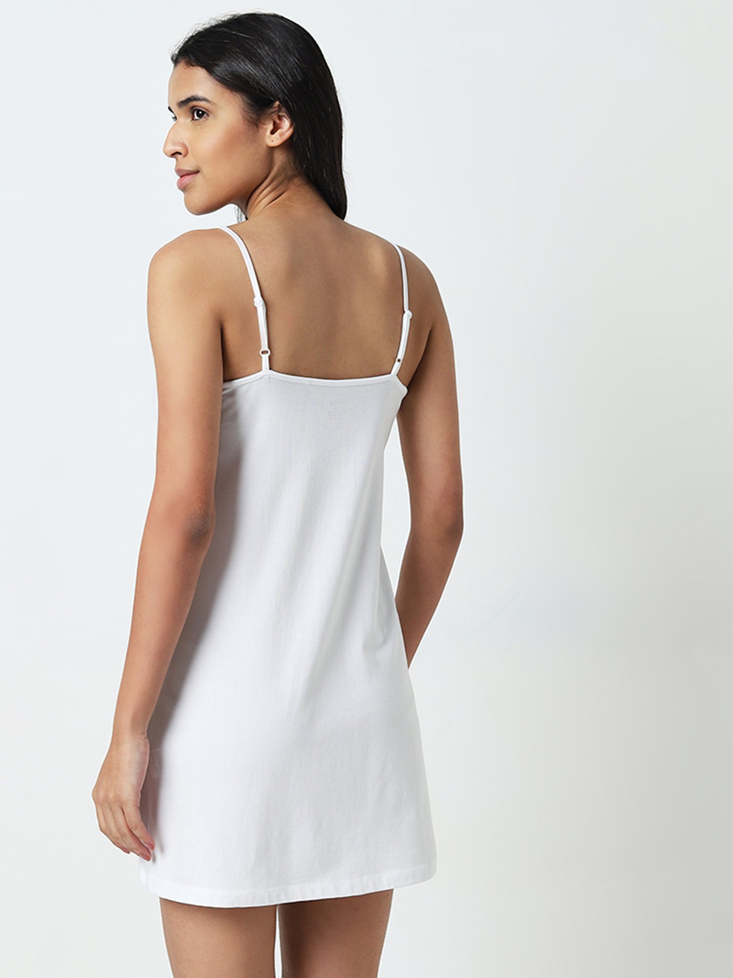 Wunderlove by Westside White Cotton Blend Slip
