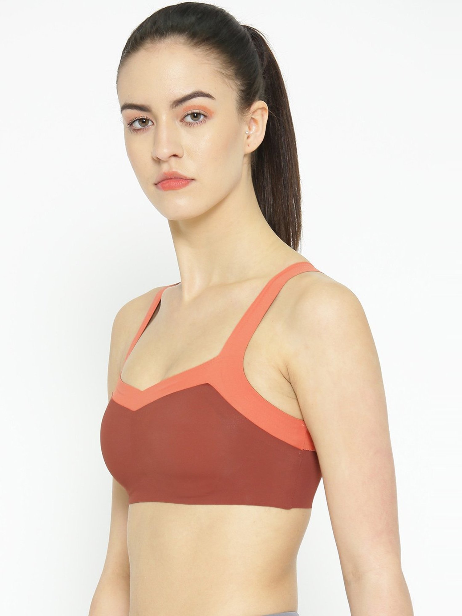 Erotissch Brown Padded Sports Bra