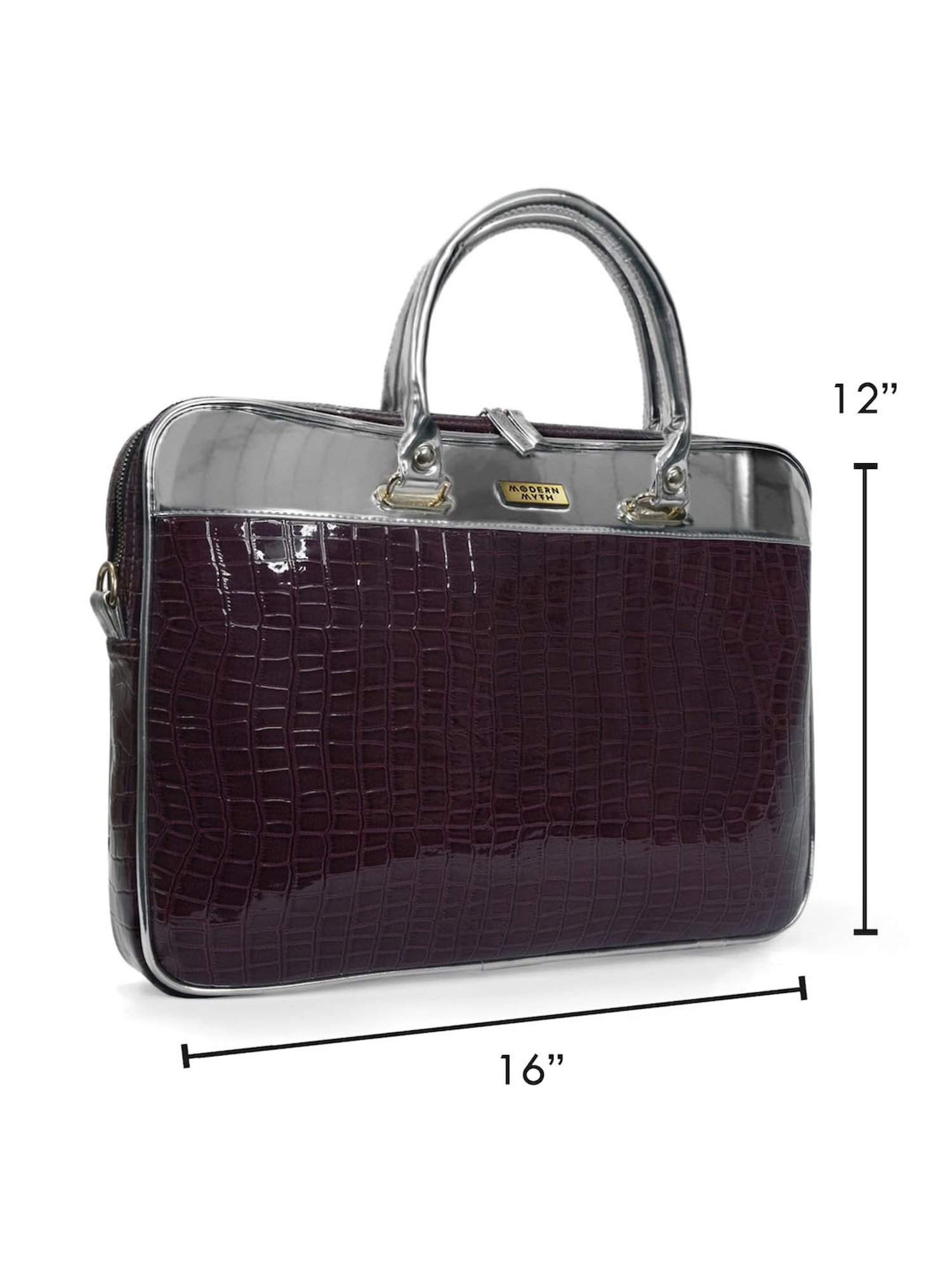 Modern Myth Purple Textured Large Laptop Handbag