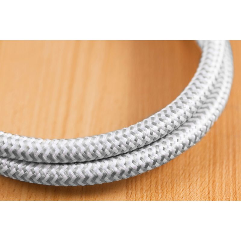 Cordinate 4' 2 Outlet 2 USB 2.4A Extension Cord Braided Gray/White