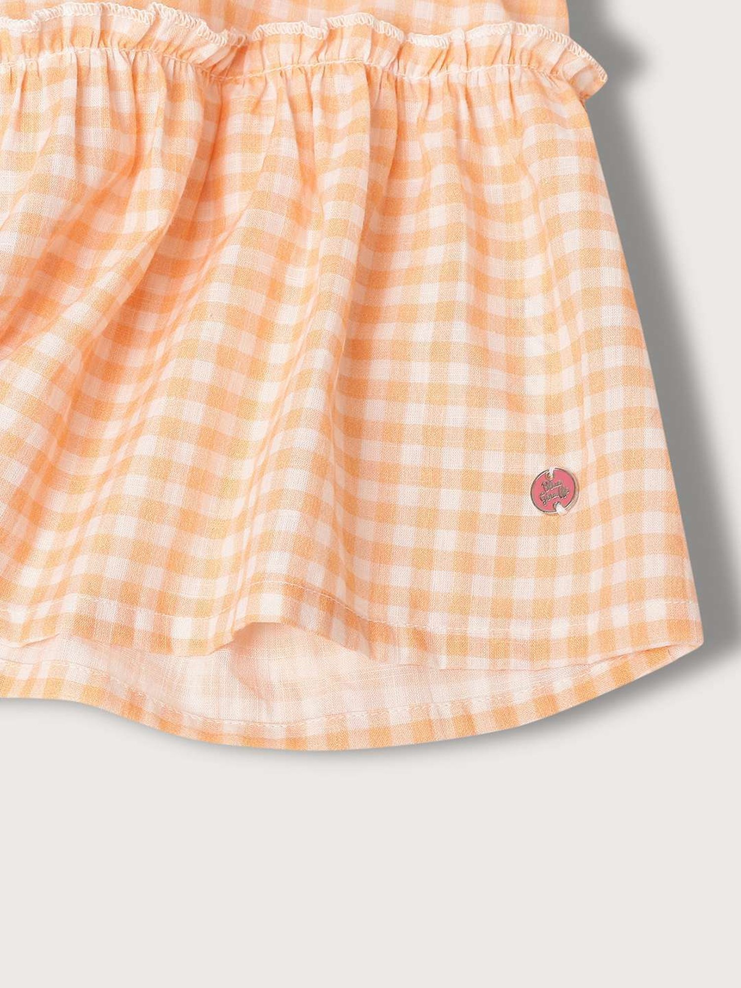 Blue Giraffe Kids Orange Cotton Embroidered Dress